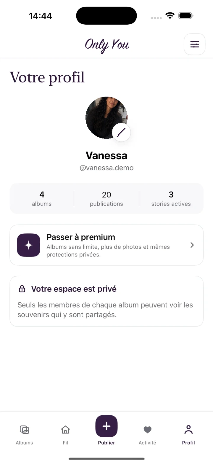 Vanessa’s private profile